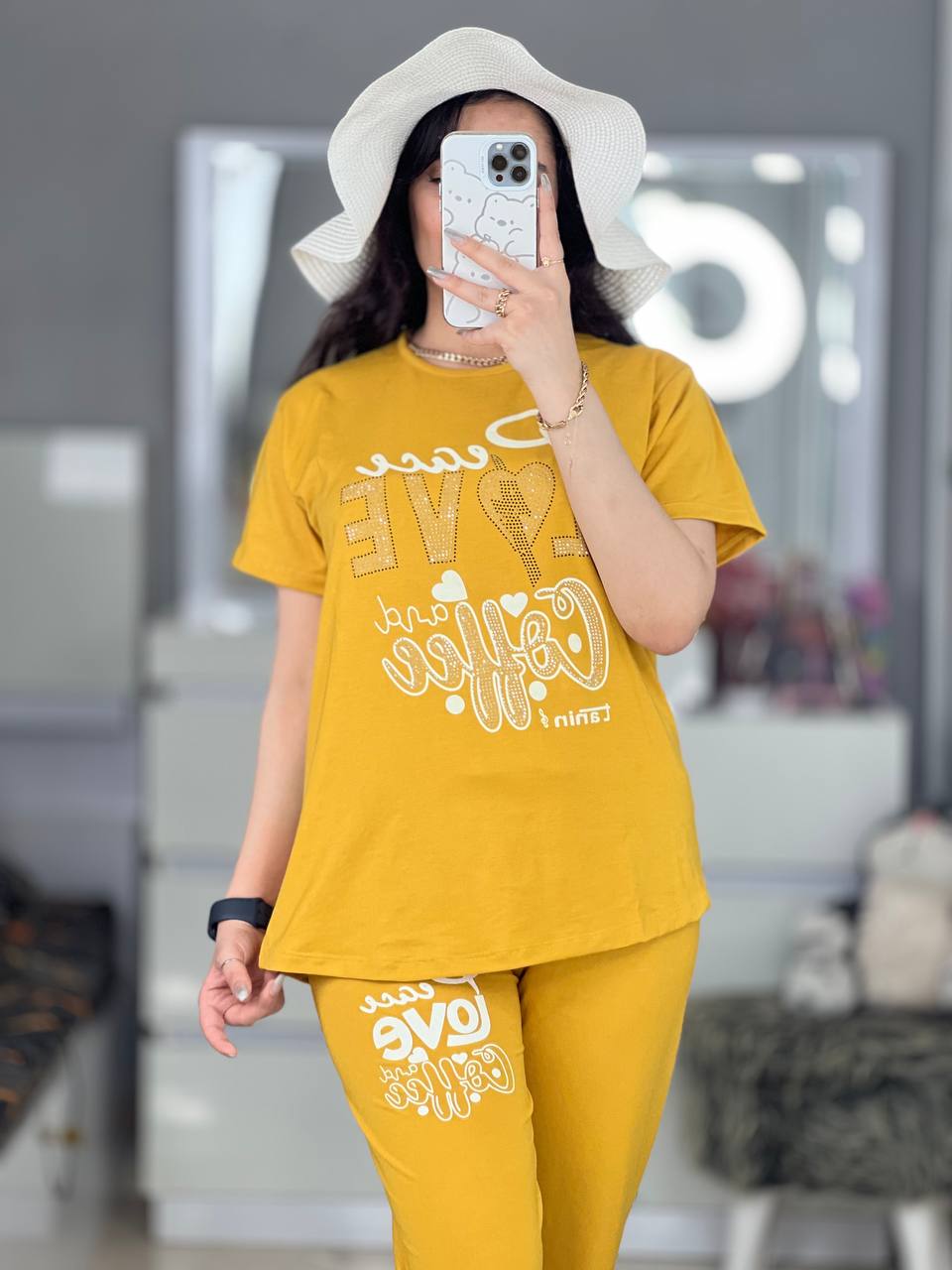 ست ویسکوز نگینی زرد ۲۸۳۵۴